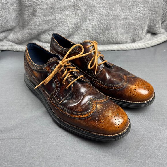 Cole Haan Lunargrand Mens Size 13M Brown Casual Classic Wingtip Oxford Shoes - Picture 1 of 7